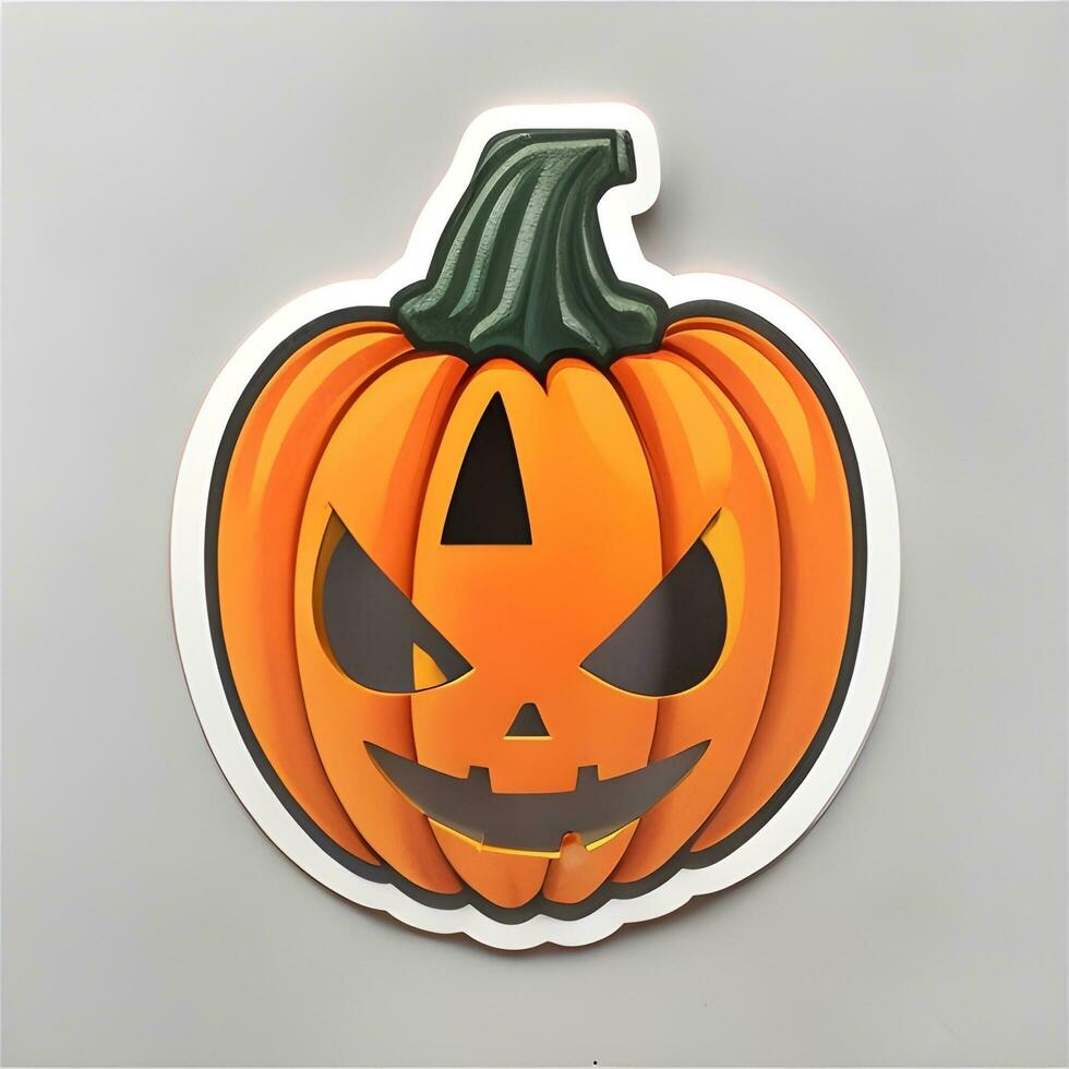 halloween pompoen sticker ai genereren foto