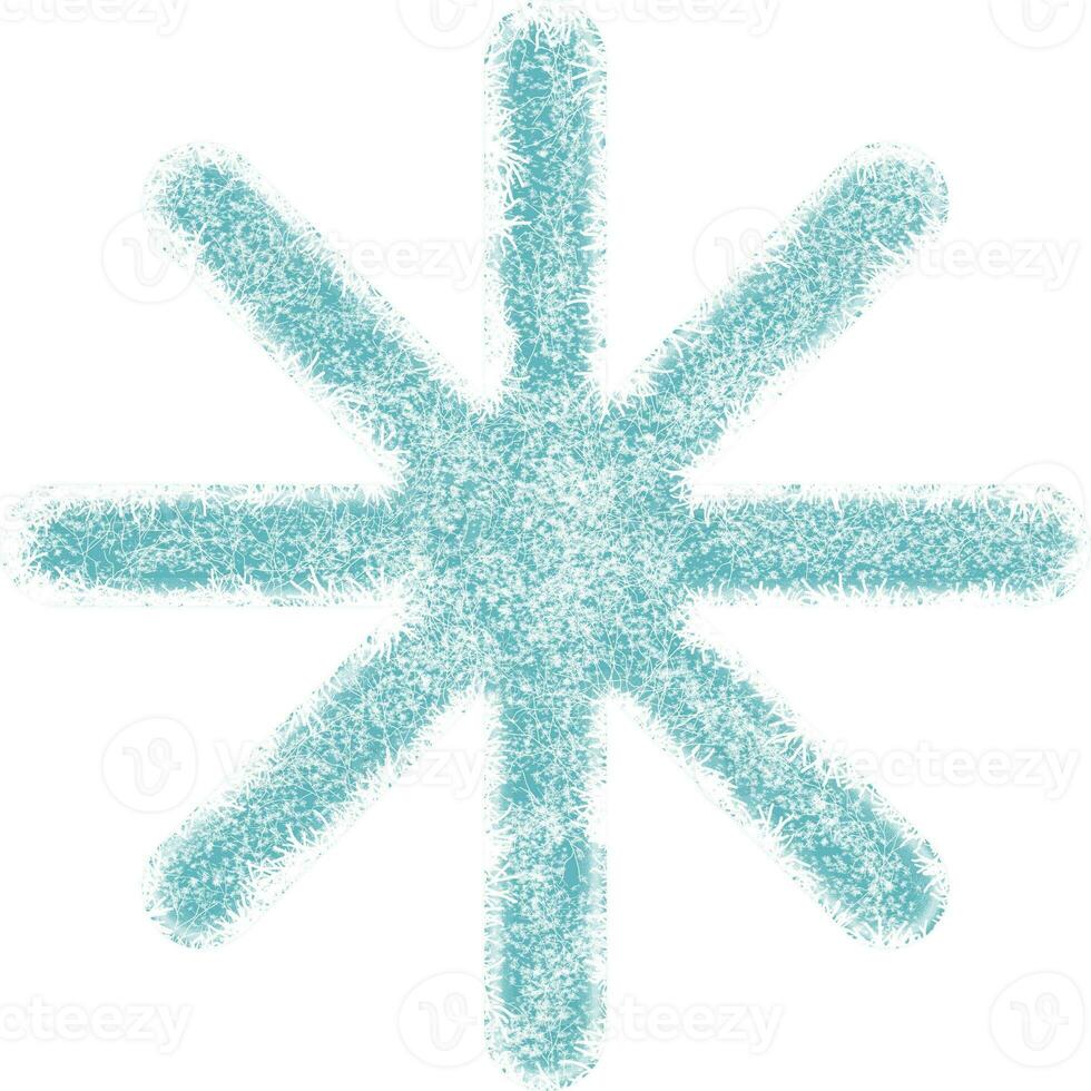 sneeuwvlok met sneeuw structuur en scheuren geïsoleerd Aan wit foto