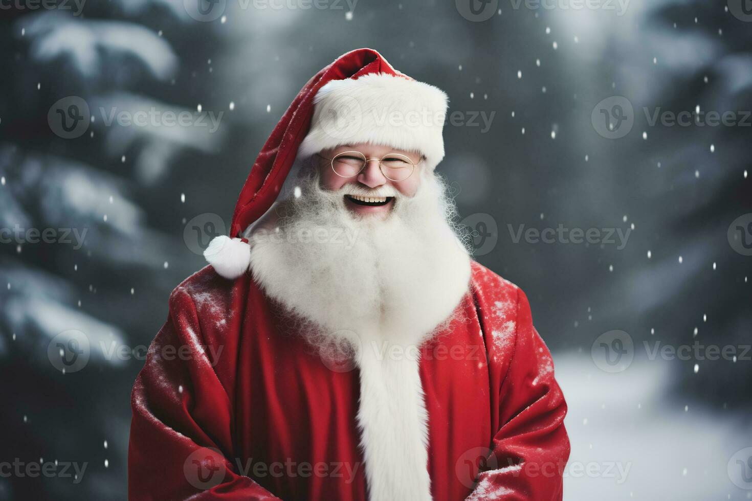 glimlachen de kerstman claus in zijn iconisch rood pak en baard foto