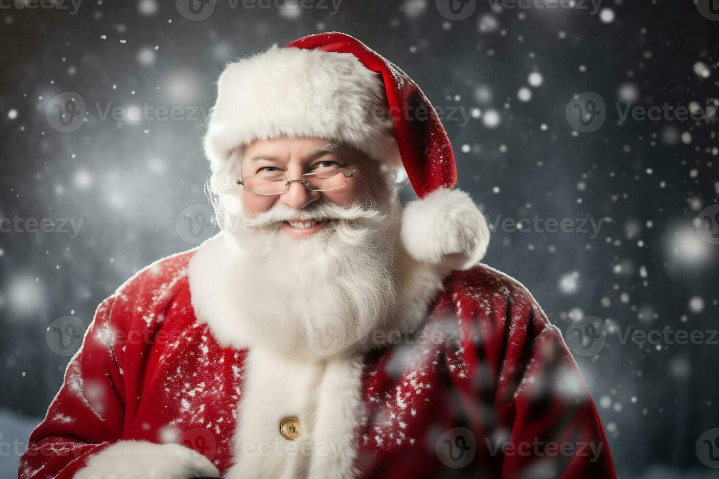 glimlachen de kerstman claus in zijn iconisch rood pak en baard foto