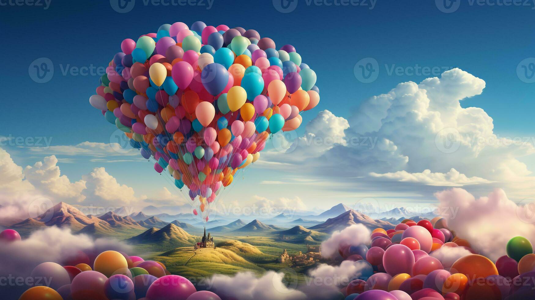 achtergrond veel van kleurrijk ballonnen foto