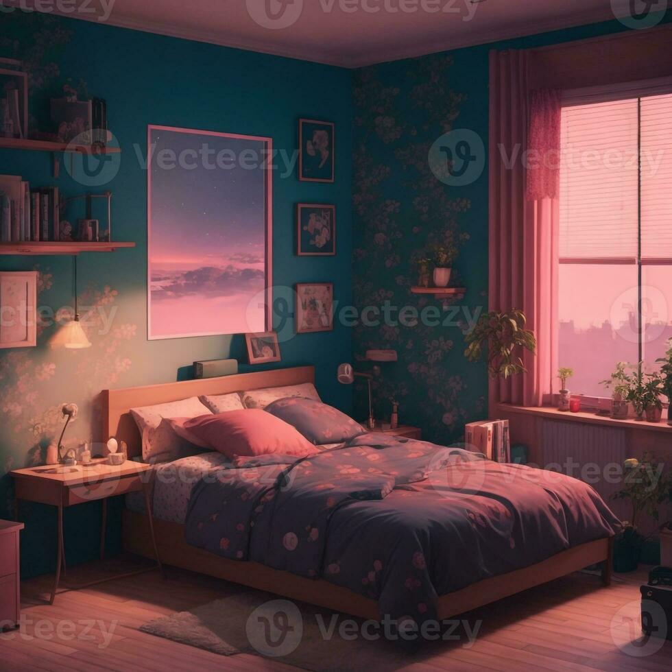 lofi bed kamer ai gegenereerd foto