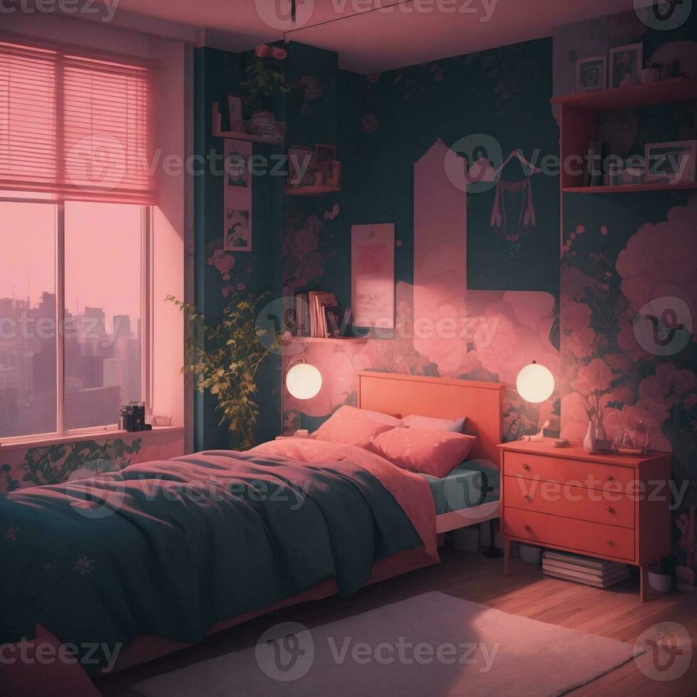 lofi bed kamer ai gegenereerd foto