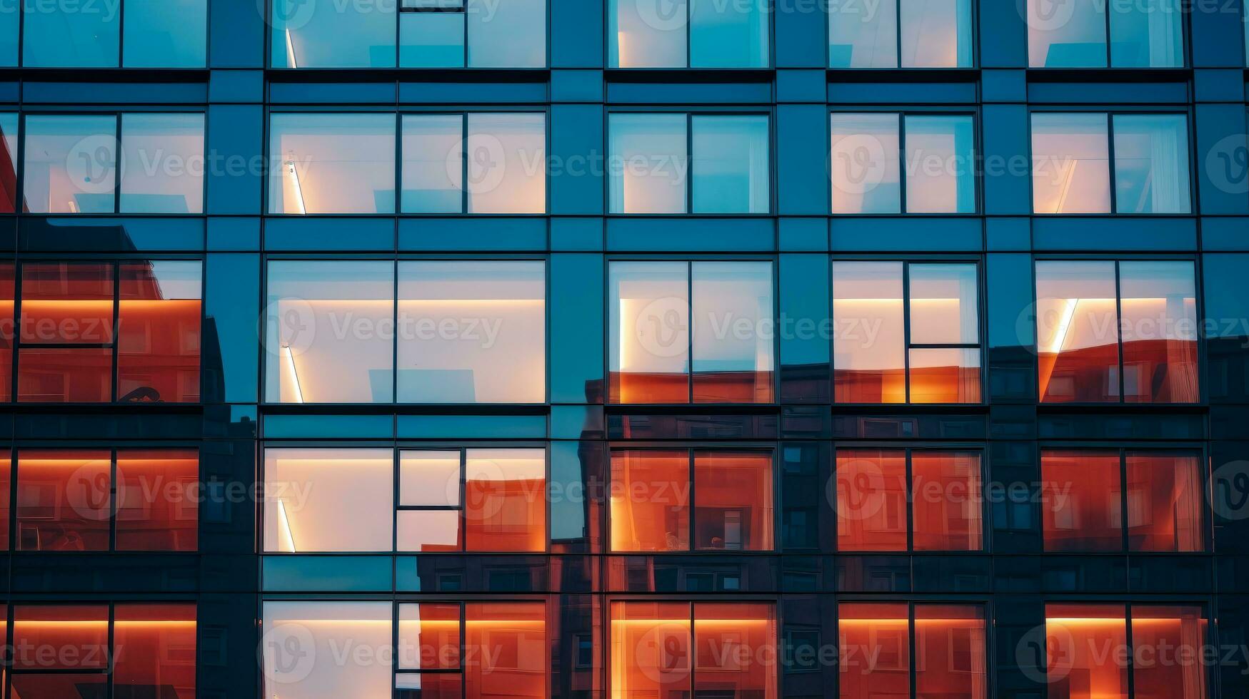 een hoogbouw gebouw met ramen dat reflecteren de lucht en de zon ai generatief foto