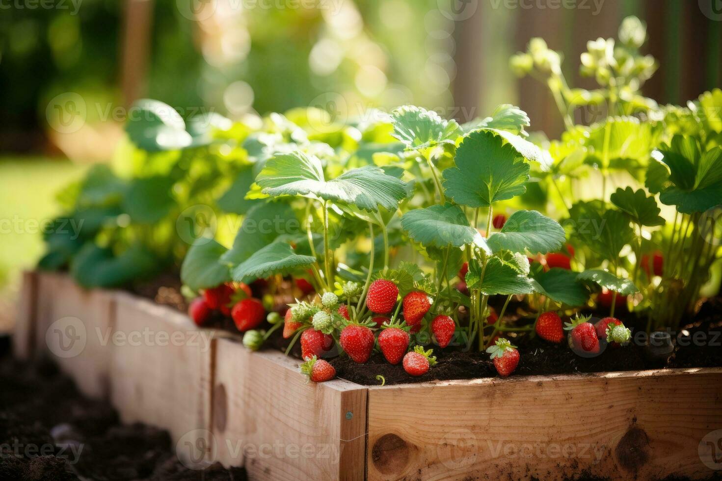 rood aardbeien landbouw oogsten. generatief ai foto