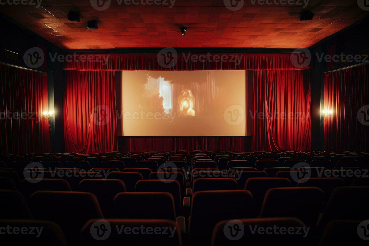 leeg film theater en scherm foto