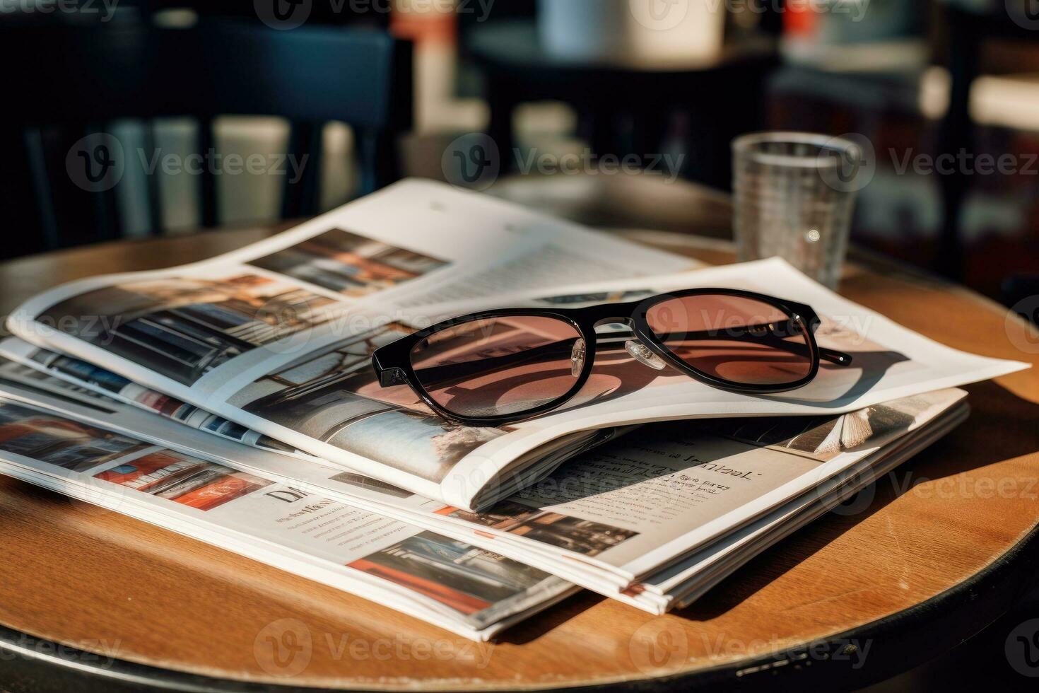 tijdschriften Aan tafel met bril. foto