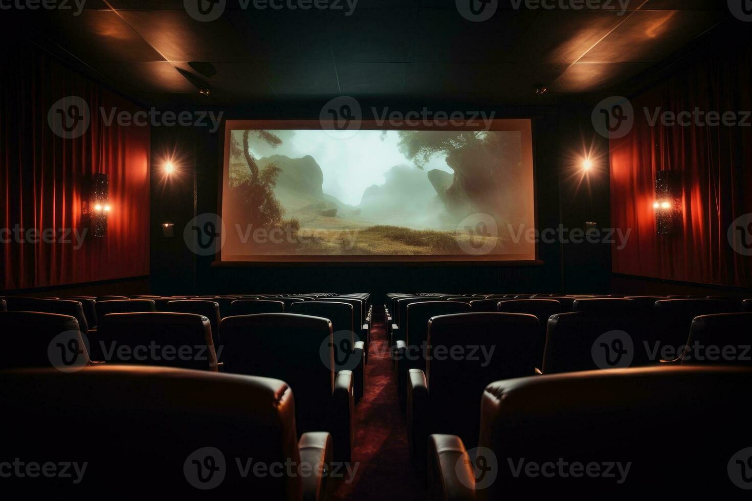 leeg film theater en scherm foto