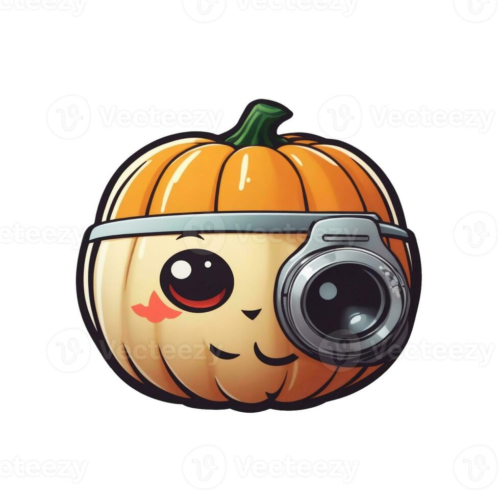 vrolijk jack-o'-lantern geïsoleerd kawaii grafisch foto