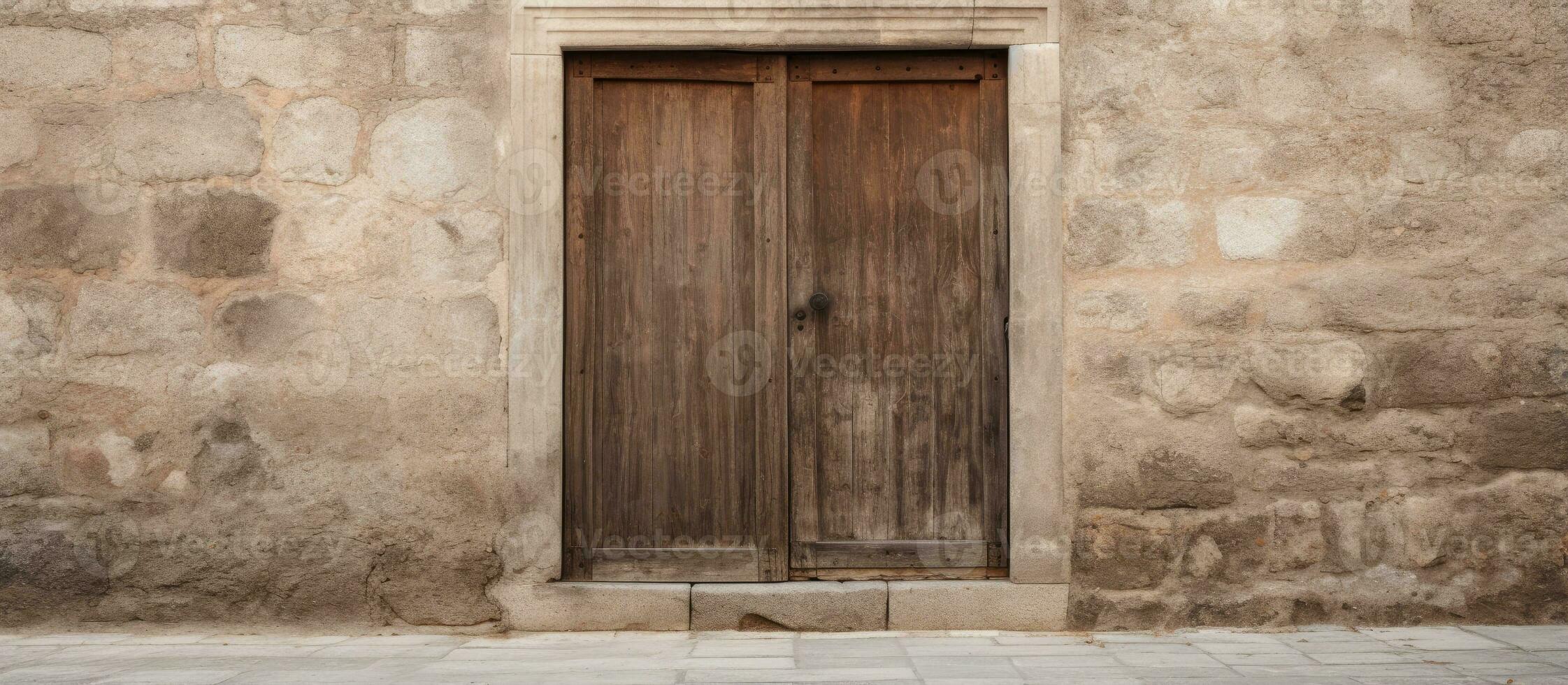 antiek deur gemaakt van bruin hout foto