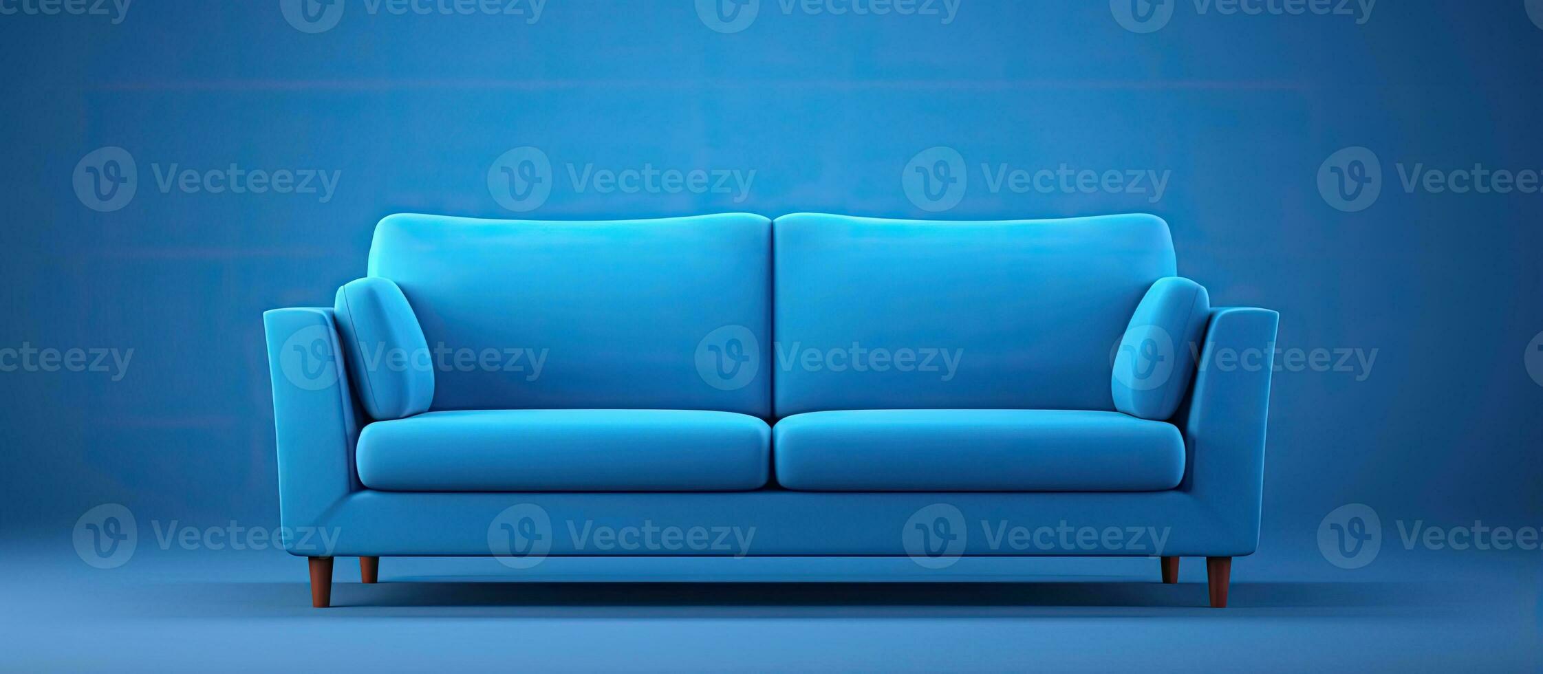 geïsoleerd blauw sofa voor web Pagina's en presentaties foto