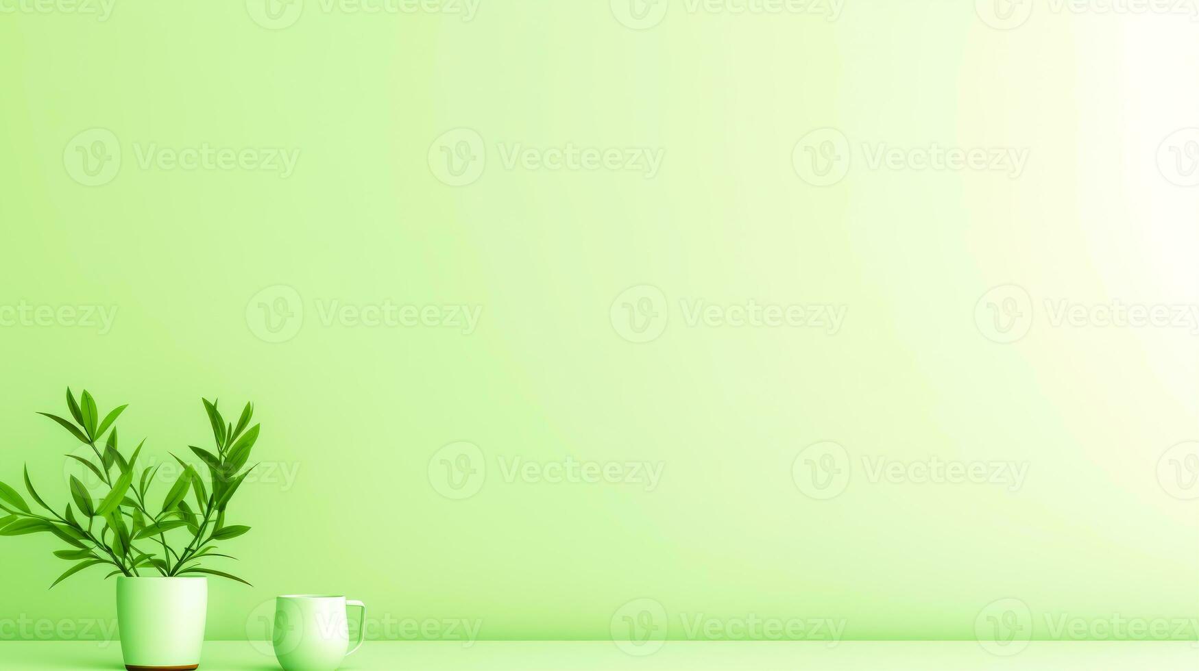 vers en elegant lente concept twee wit potten met groen planten Aan een knapperig wit achtergrond ai generatief foto
