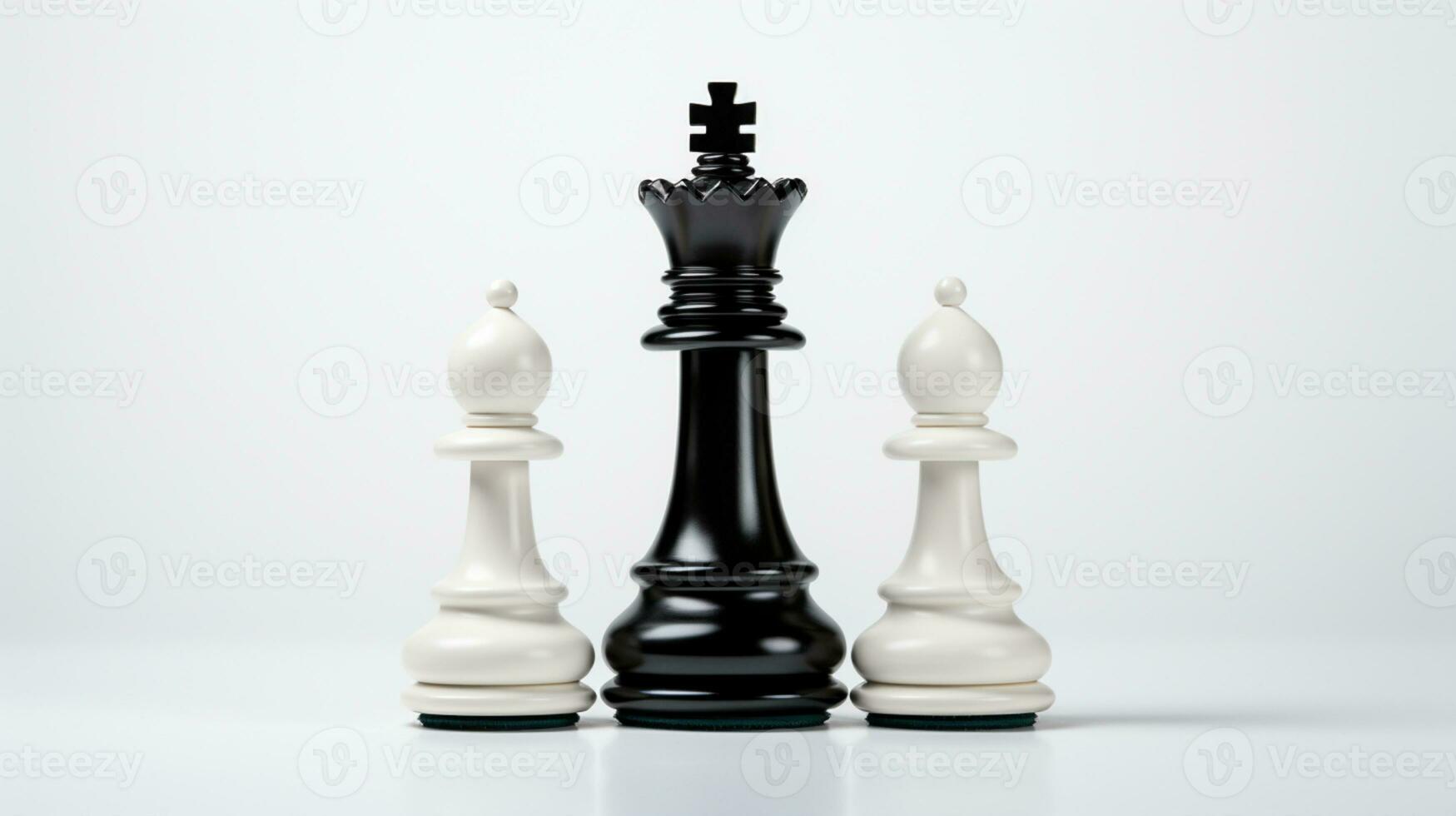 schaak spel gebruik strategieën naar reglement de bord, besluit maken wedstrijd, schaak stuk geïsoleerd Aan wit achtergrond, ai gegenereerd foto