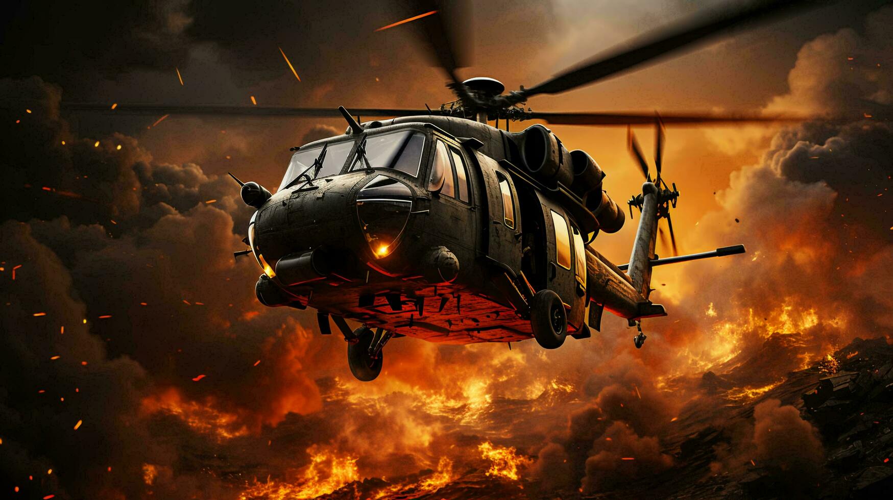 leger gevecht helikopter voor oorlog, luchtvaart voor gevecht operaties foto