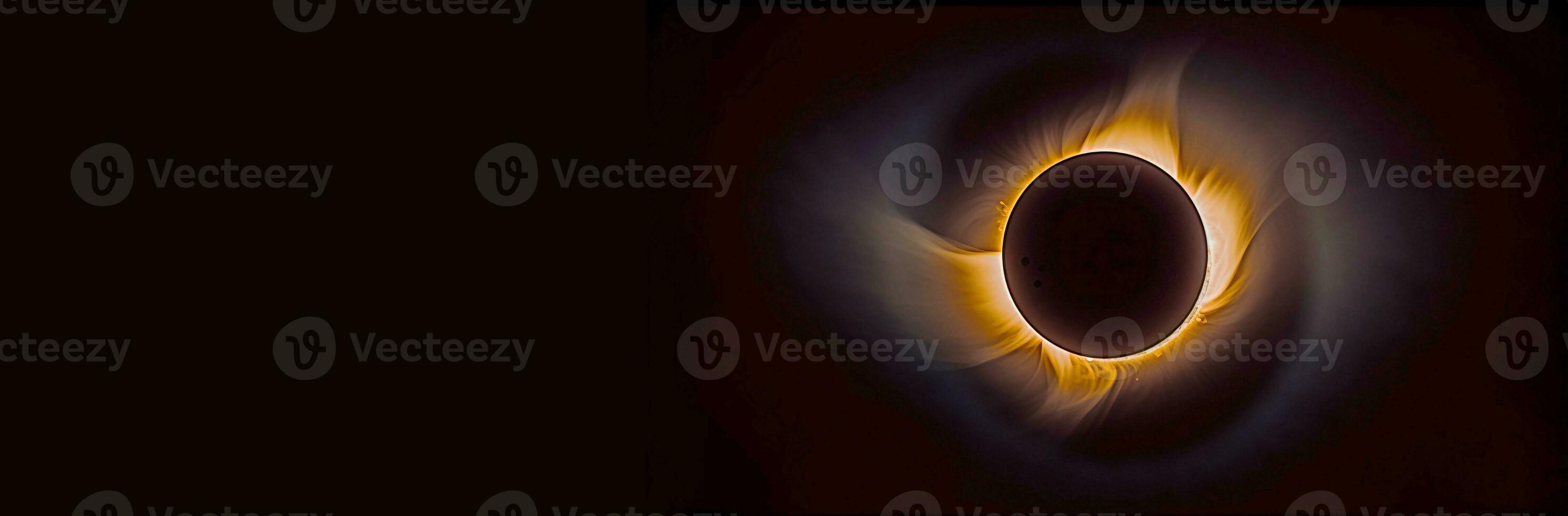 sterrenkundig fenomeen, zonne- verduistering visie van komos. ai gegenereerd. foto