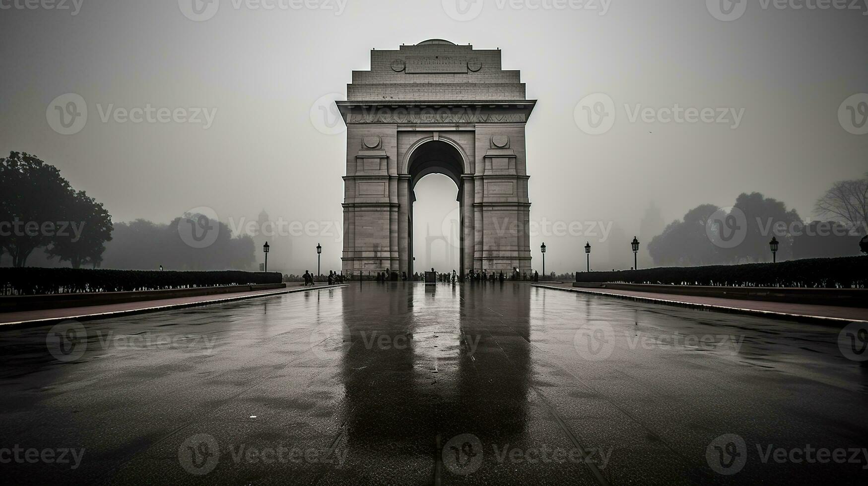 Indië poort Delhi, generatief ai foto