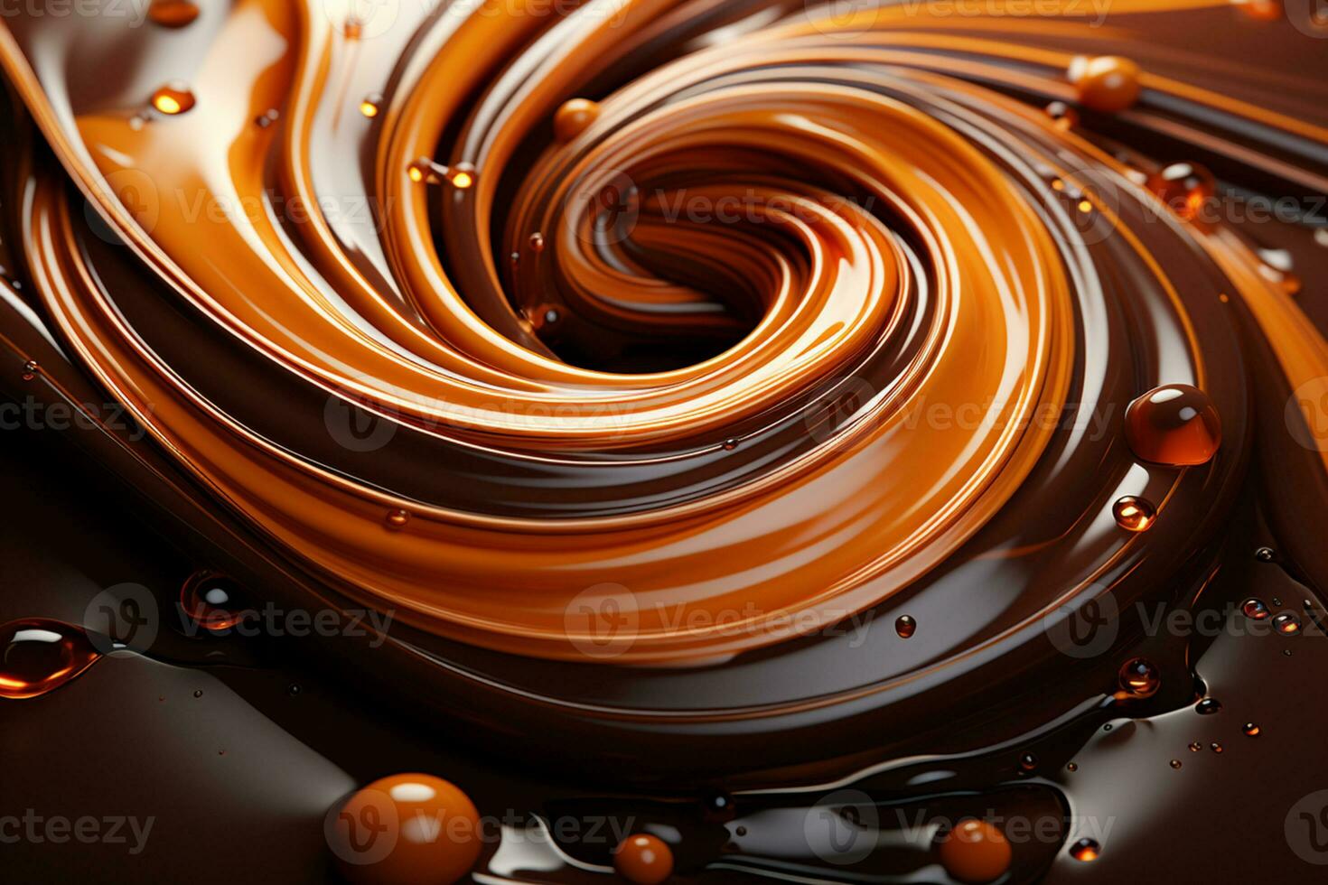 zoet toegeeflijkheid heerlijk gesmolten chocola wervelen, een banketbakkerij meesterwerk ai gegenereerd foto