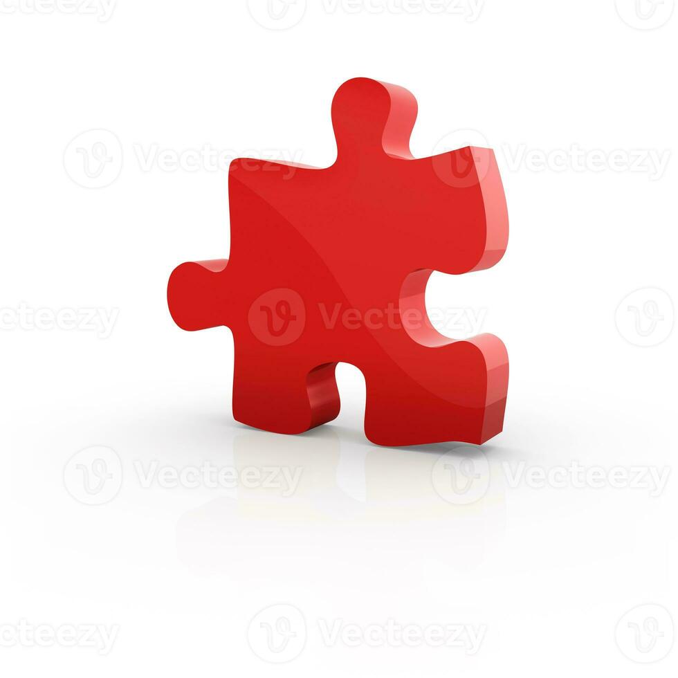 rood puzzel stuk foto