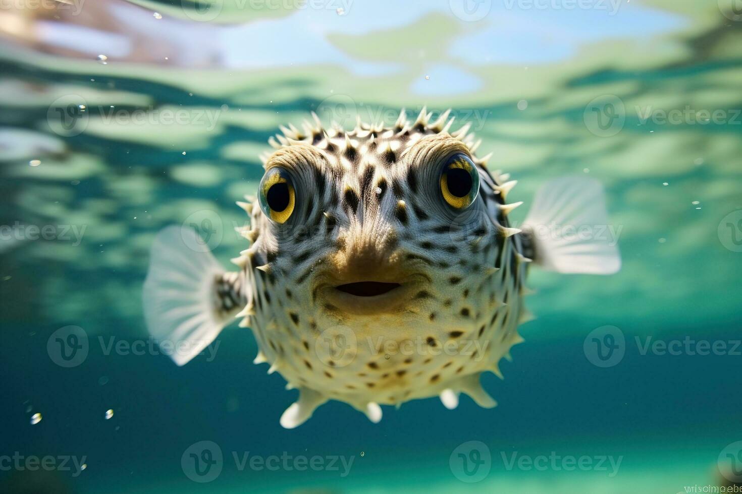 kogelvis zwemmen, onderwater- fotografie ai generatief foto