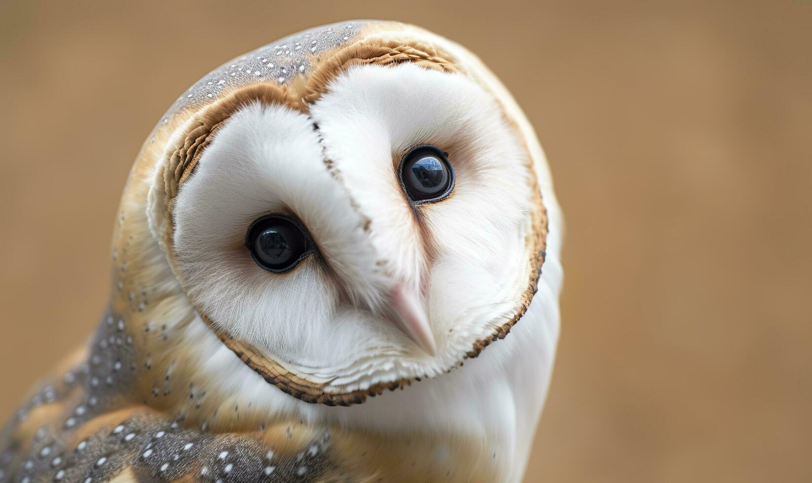 tyto alba hoofd, een gemeenschappelijk schuur uil. dichtbij omhoog. generatief ai foto