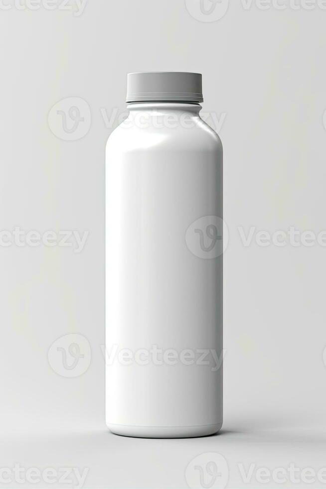 water botel mockup wit met tinten wit achtergrond, ai gegenereerd foto