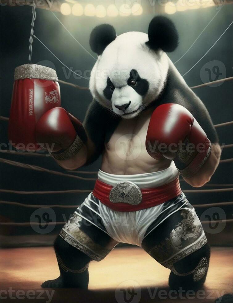 Muay Thais panda vechter illustratie foto