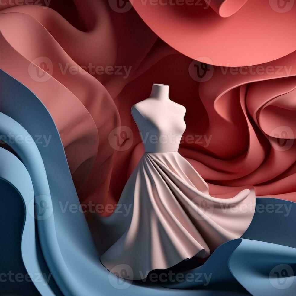 mode en kleding stof thema 3d abstract achtergrond generatief ai foto