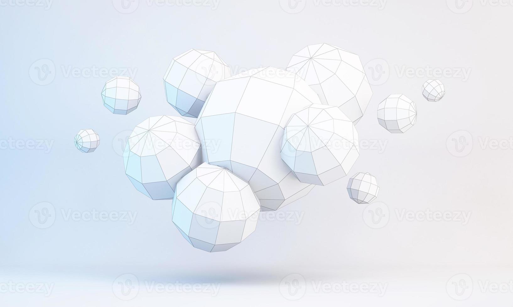 abstracte 3d witte geometrische vormen op witte achtergrond foto