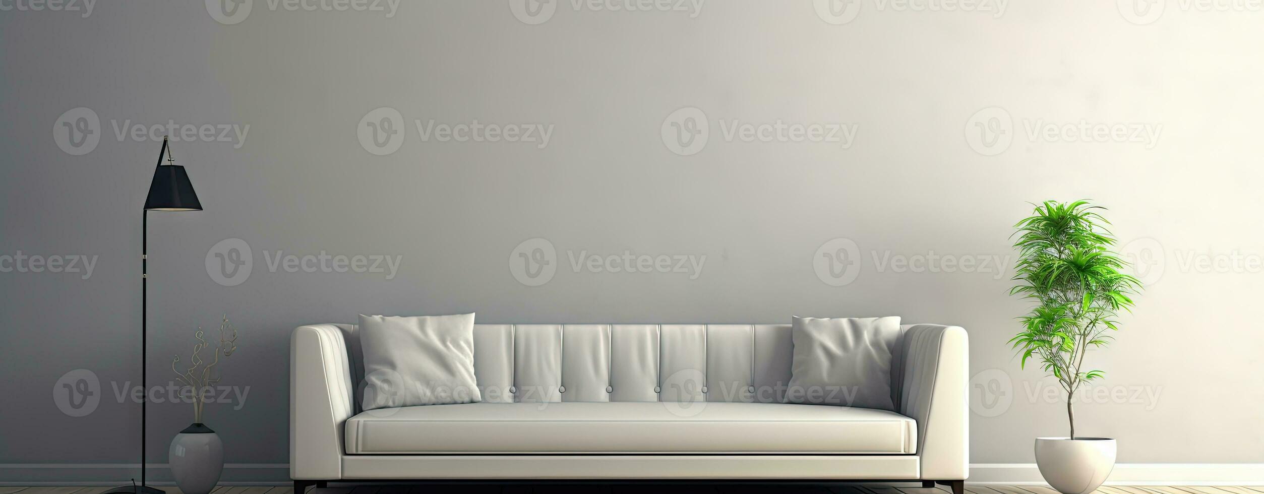 interieur met sofa in modern ontwerp. breed bankstel in de hedendaags kamer. gegenereerd ai. foto