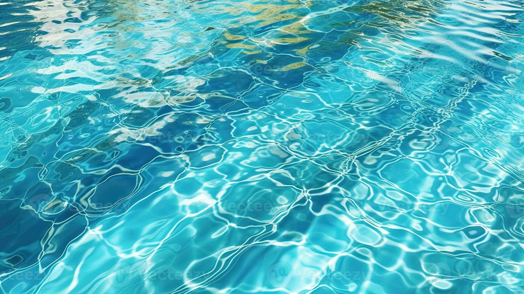 rimpelingen Aan de blauw zwembad water. glimmend golven van schoon zwembad water. gegenereerd ai. foto