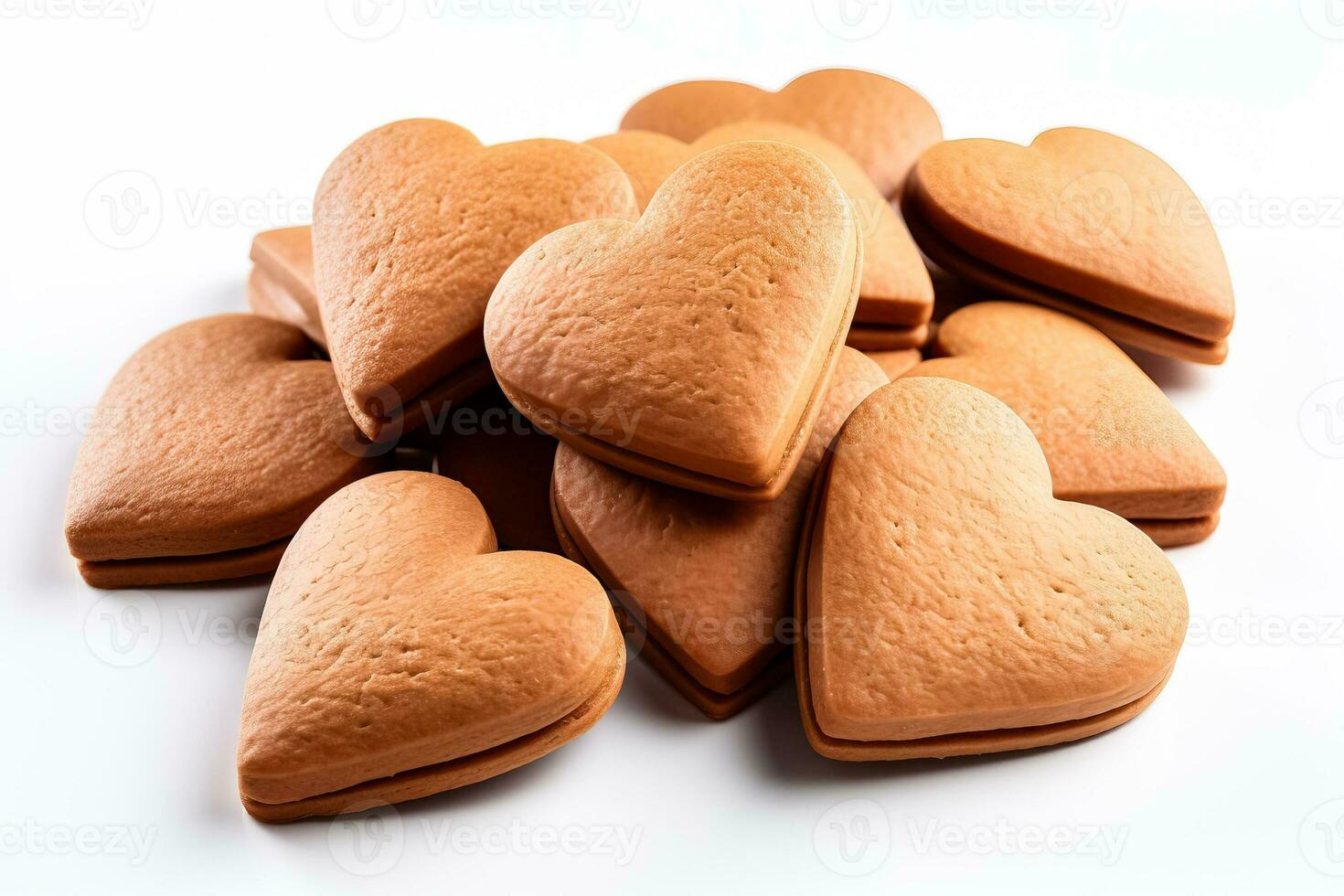 hartvormig koekjes Aan wit achtergrond geïsoleerd foto