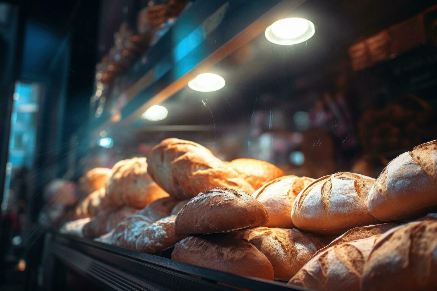 vers brood Aan Scherm in een kruidenier op te slaan foto