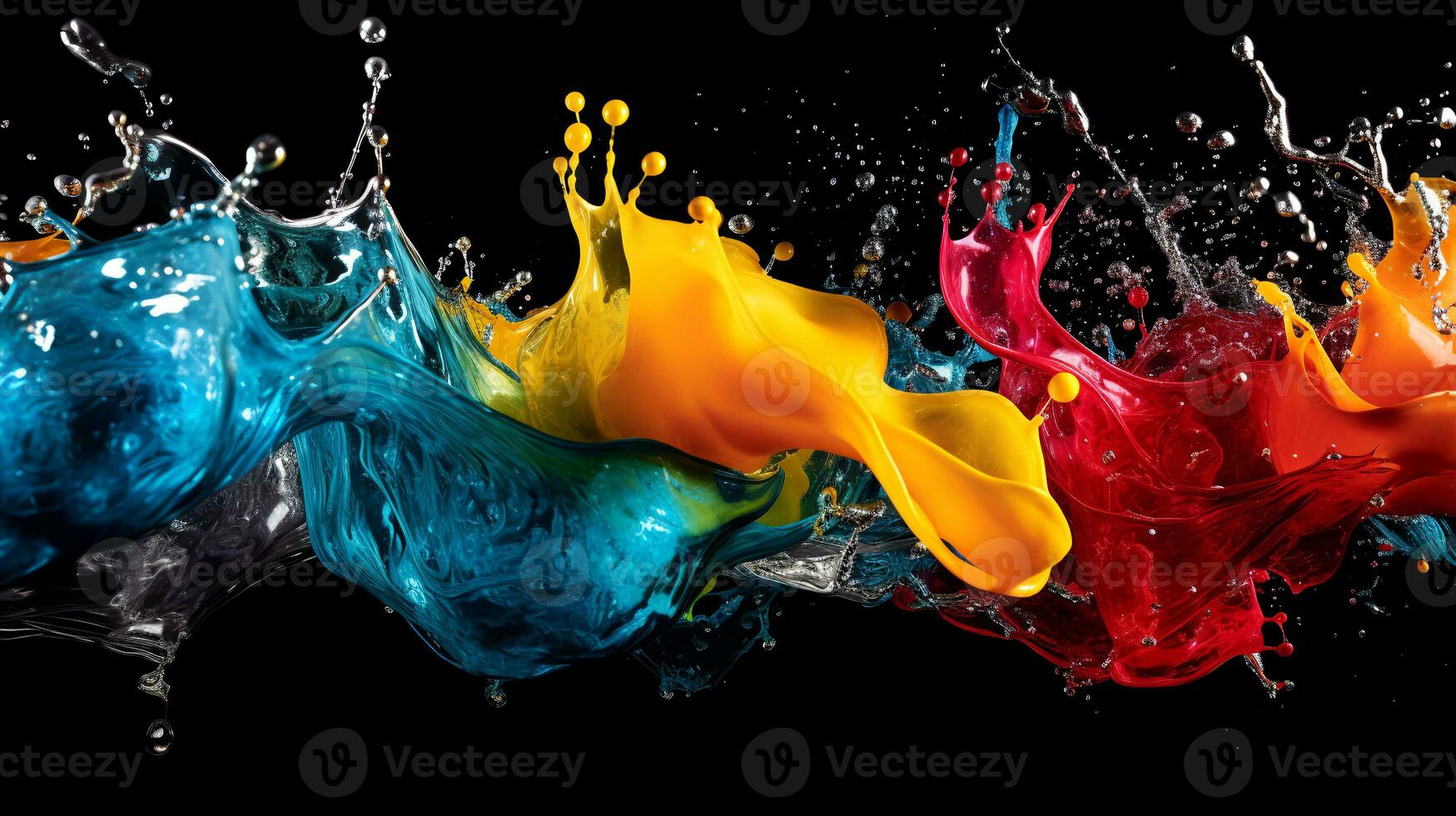 abstract achtergrond van kleurrijk plons water. generatief ai foto