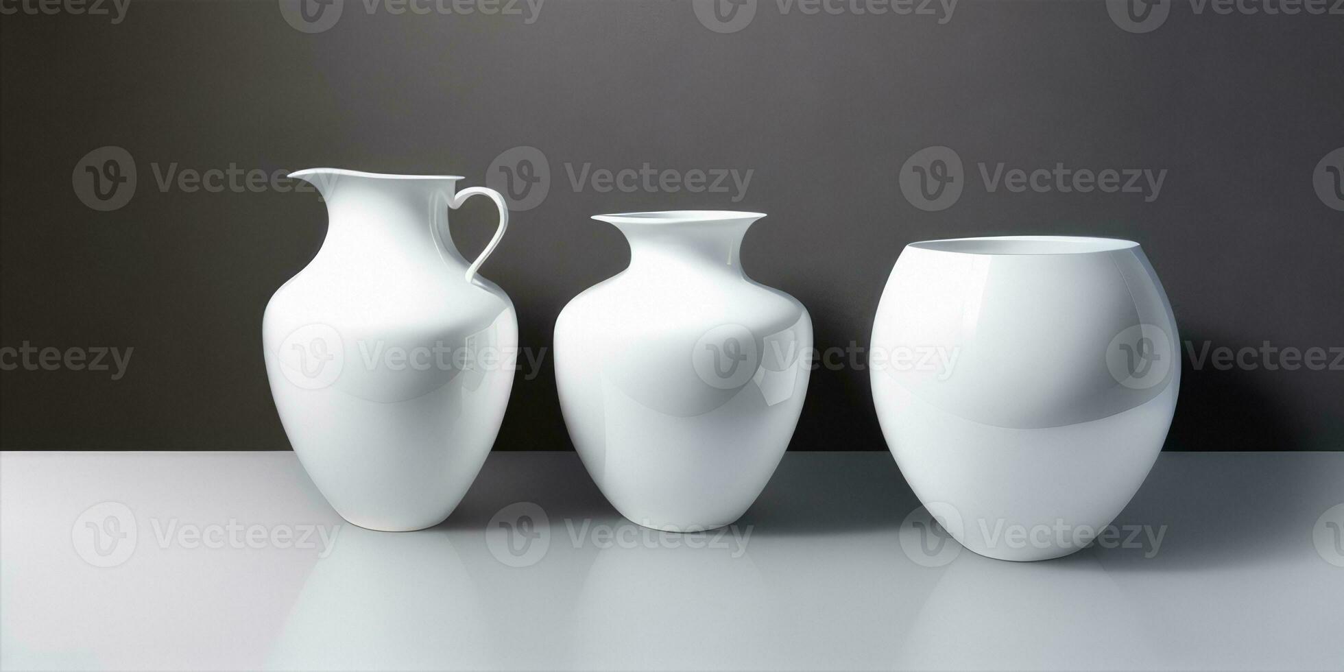 foto realistisch geassorteerd uniek vorm wit pottenbakkerij gemaakt met ai generatief