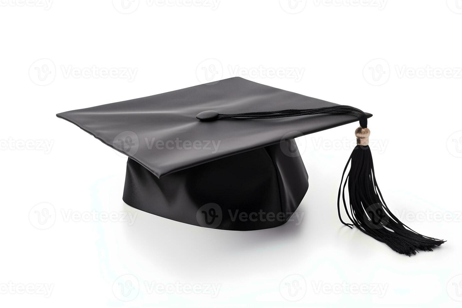 een diploma uitreiking pet met een kwast geïsoleerd Aan wit foto