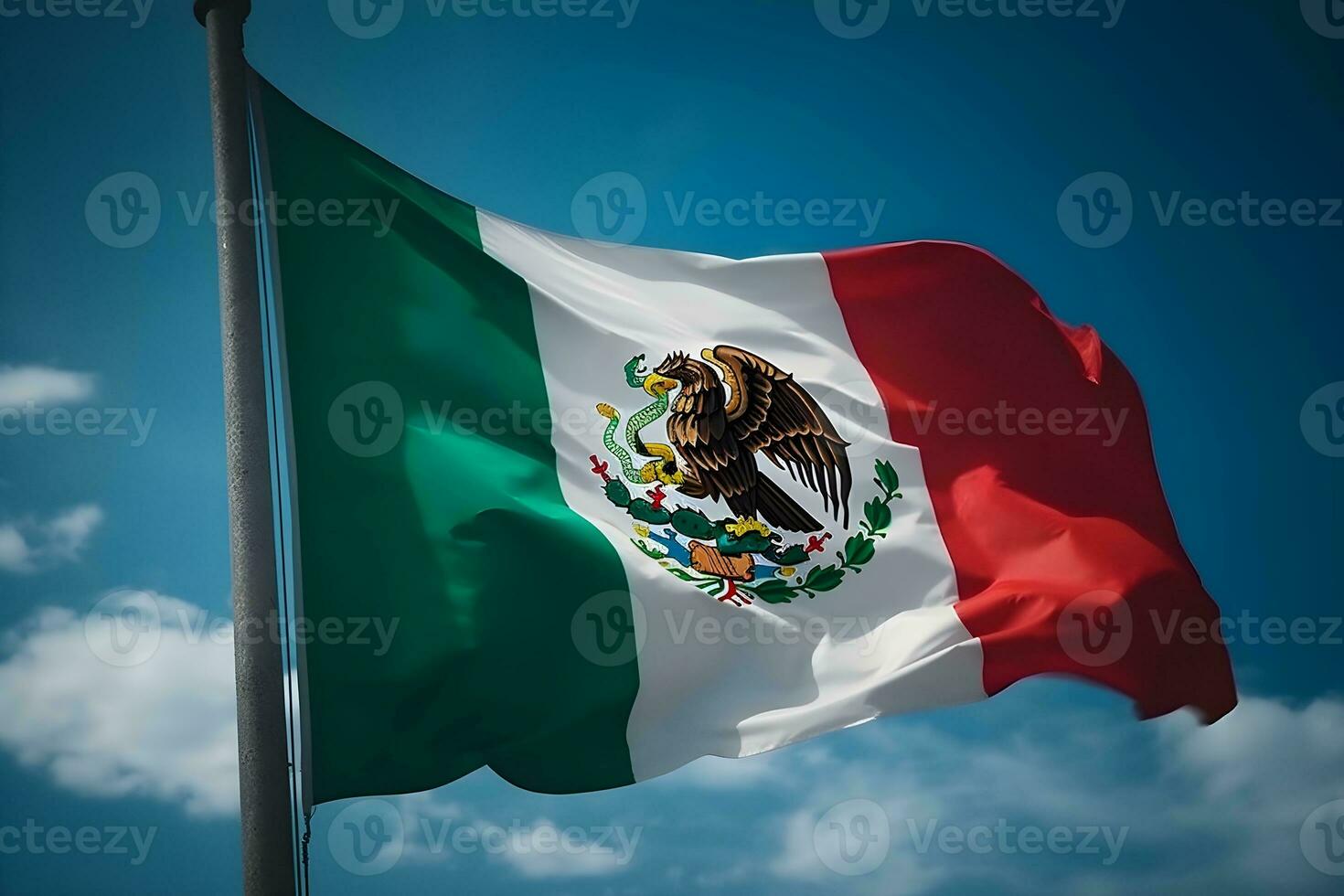 vlag van Mexico golvend in de wind foto