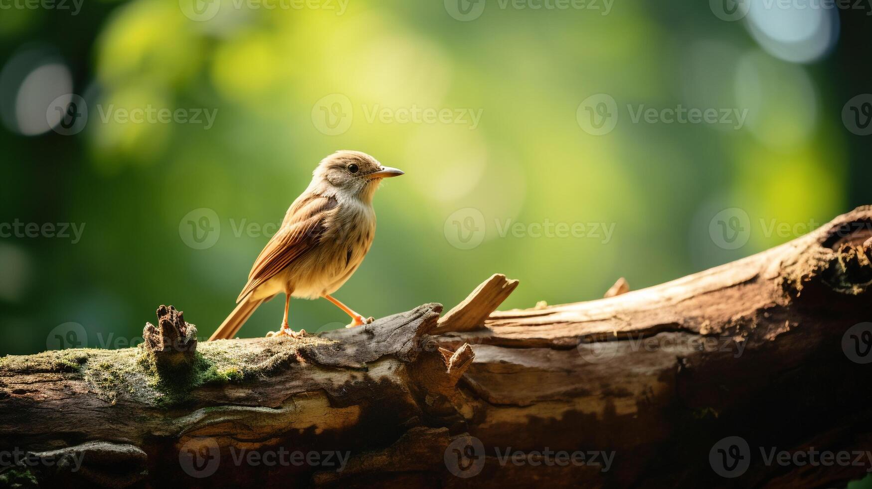 foto van een nachtegaal staand Aan een gedaald boom Afdeling Bij ochtend. generatief ai