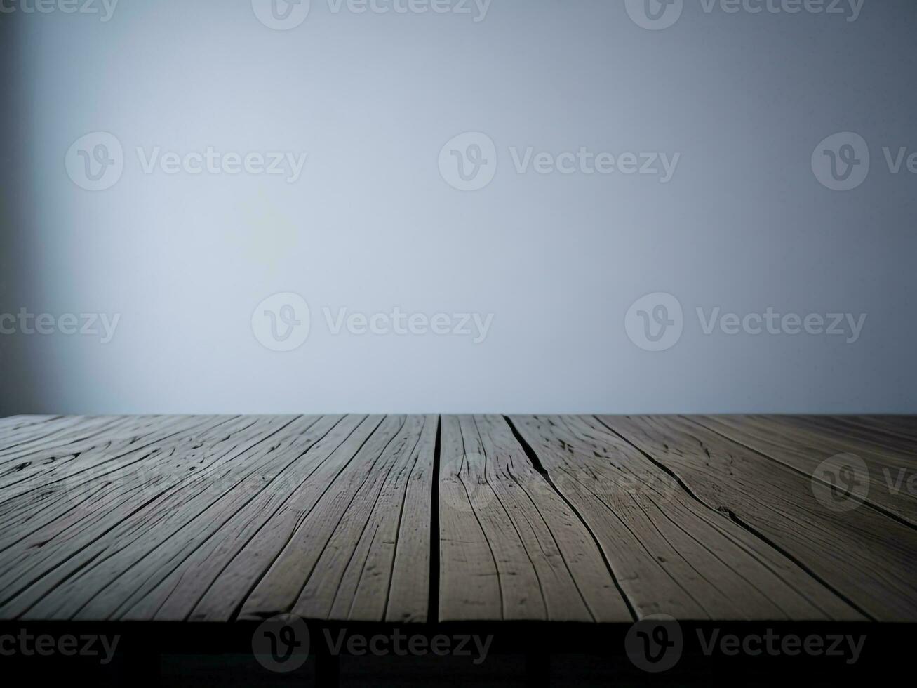 houten tafel en vervagen tropisch wit achtergrond, Product Scherm montage. hoog kwaliteit foto 8k fhd ai gegenereerd