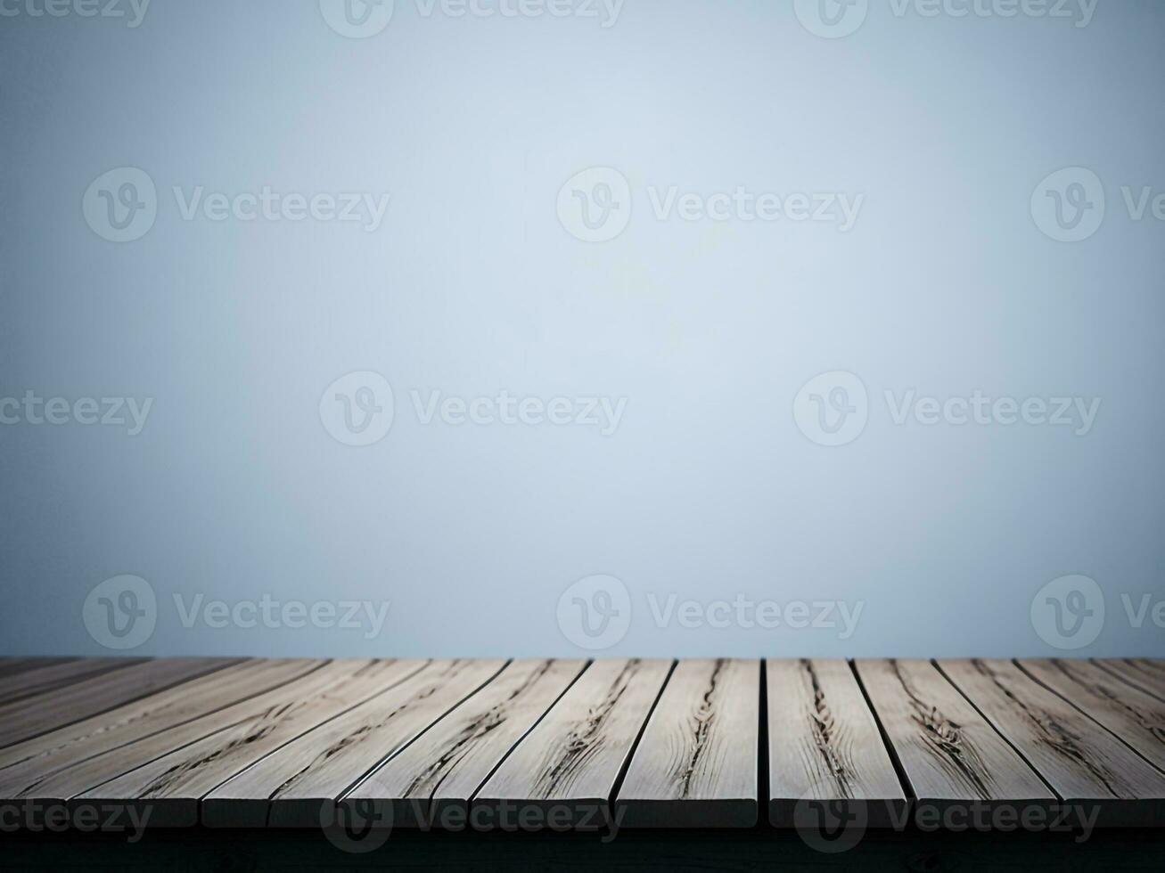 houten tafel en vervagen tropisch wit achtergrond, Product Scherm montage. hoog kwaliteit foto 8k fhd ai gegenereerd