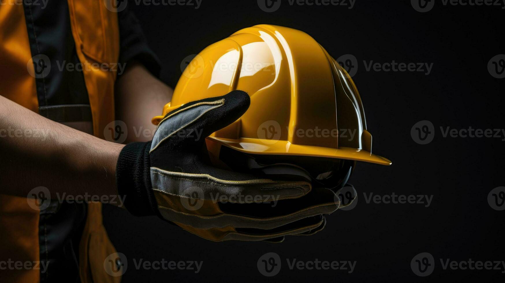 menselijk hand- Holding veiligheid helm foto