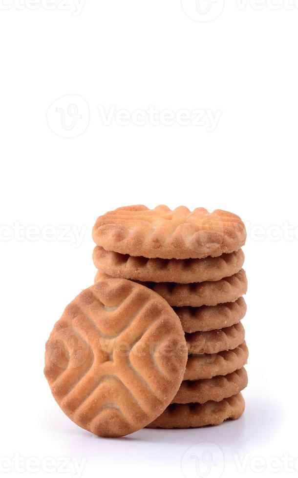 een stapel heerlijke koekjes geïsoleerd op wit, cookies foto