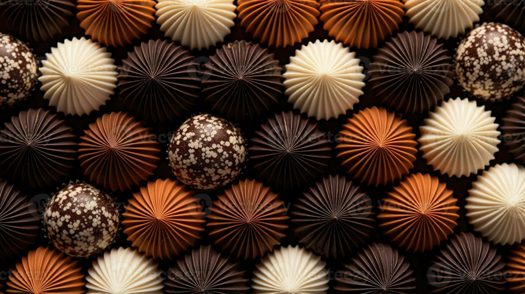 generatief ai, chocola snoep ballen, dichtbij omhoog traditioneel braziliaans brigadeiro foto