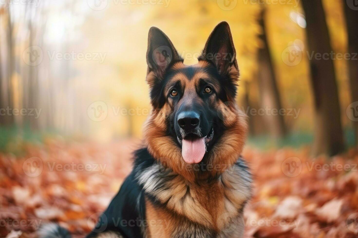 Duitse herder hond herfst. genereren ai foto