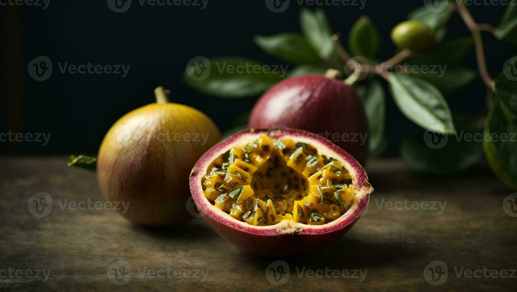 rijp biologisch passie fruit. ai gegenereerd foto