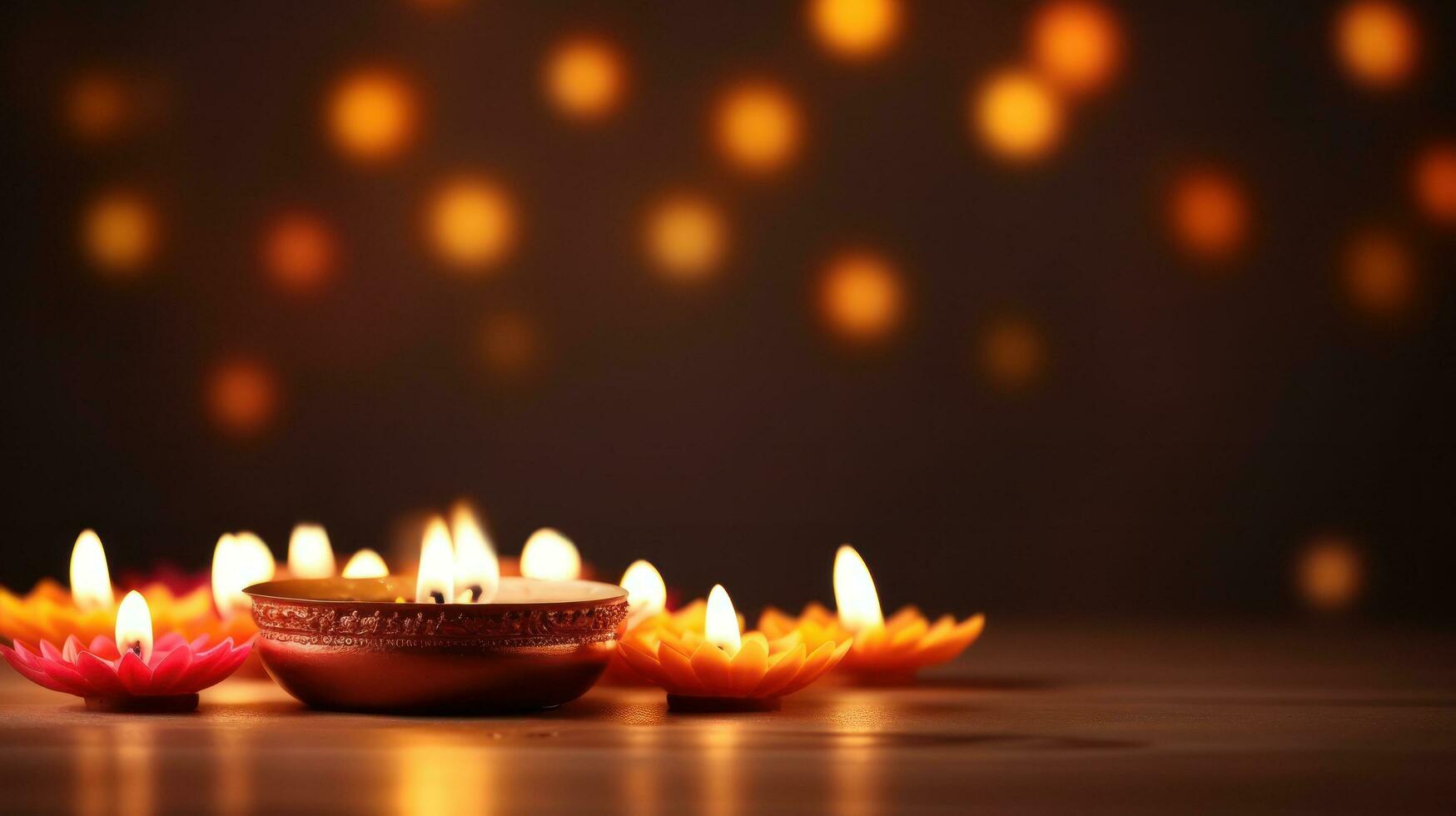 diwali vakantie achtergrond met kaars foto