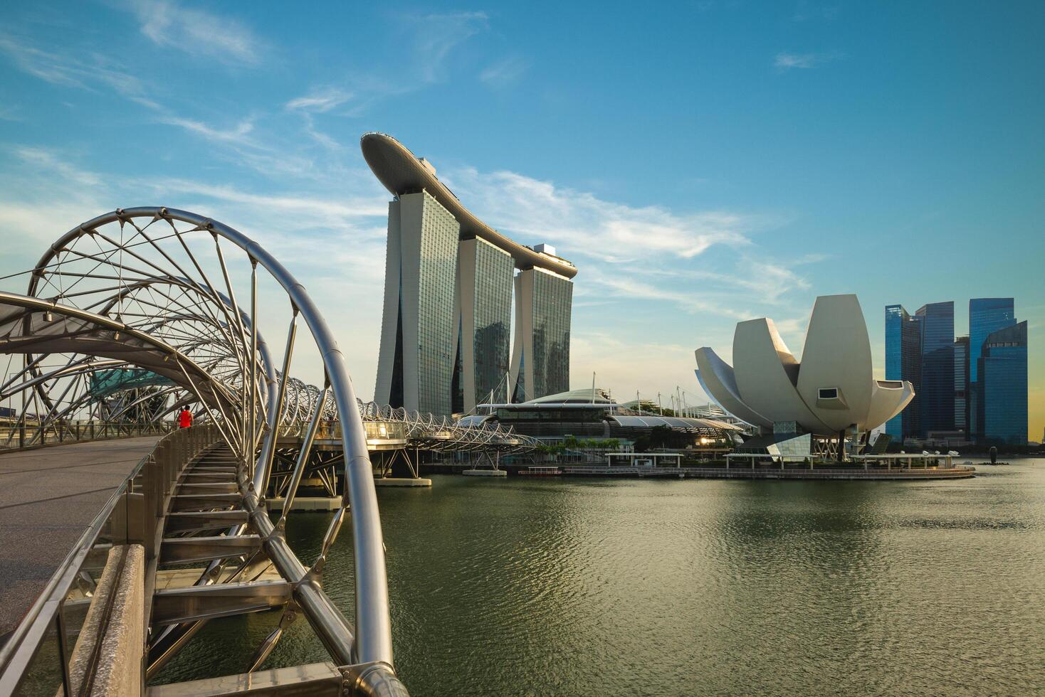 skyline van het landschap van de jachthavenbaai, singapore foto