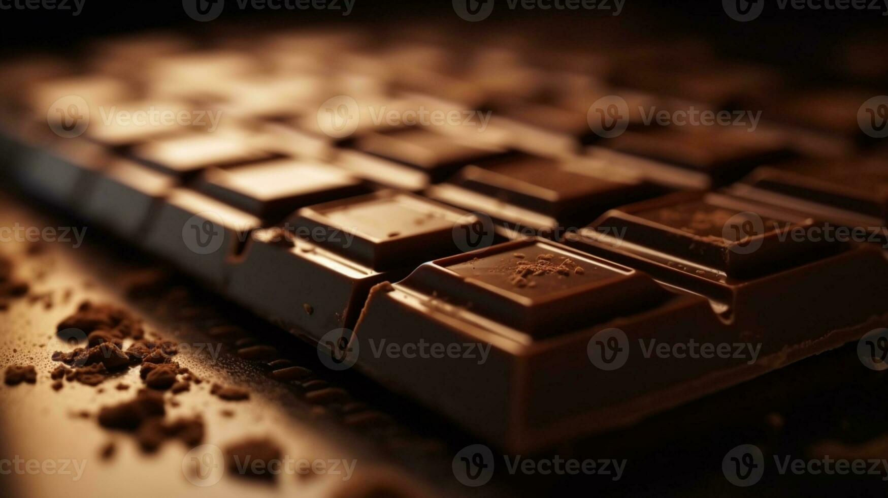 hemels chocola bar, detailopname met uitgebreid ruimte voor uw bericht. ai gegenereerd foto