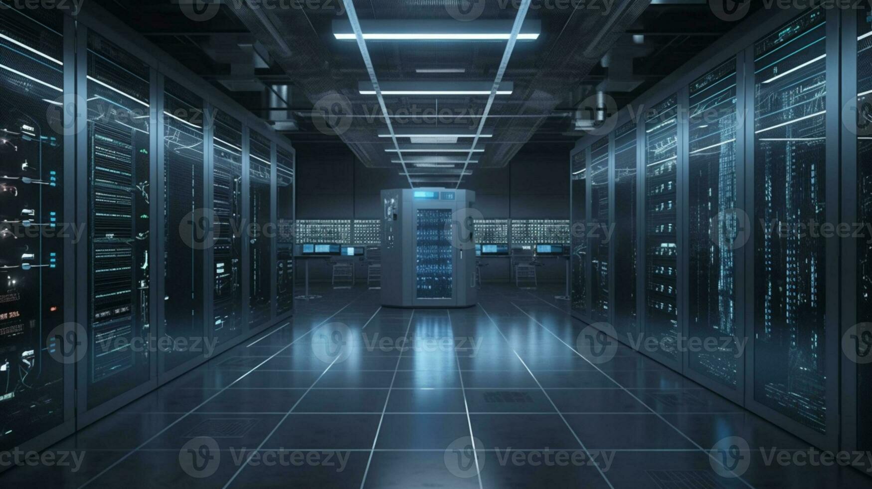 server kamer in gegevens centrum vol van telecommunicatieverbinding uitrusting concept van groot gegevens opslagruimte en wolk ai gegenereerd foto