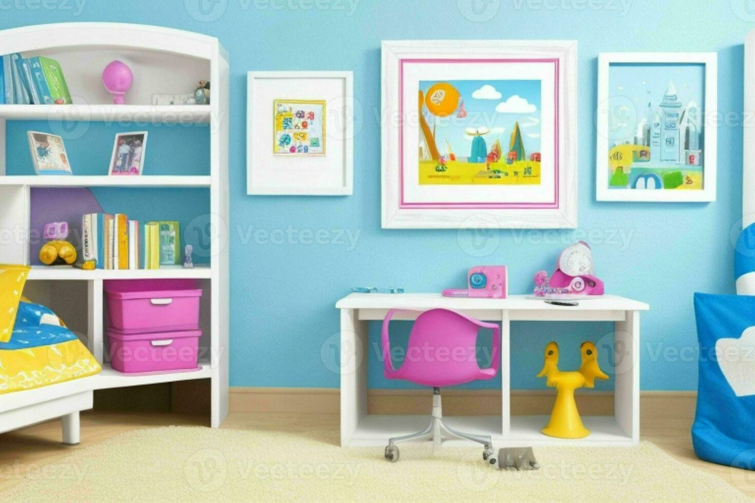 interieur kinderen kamer en muur kader. pro foto