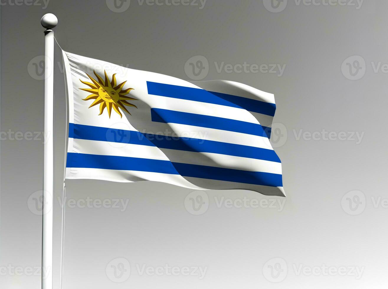 Uruguay nationaal vlag geïsoleerd Aan grijs achtergrond foto